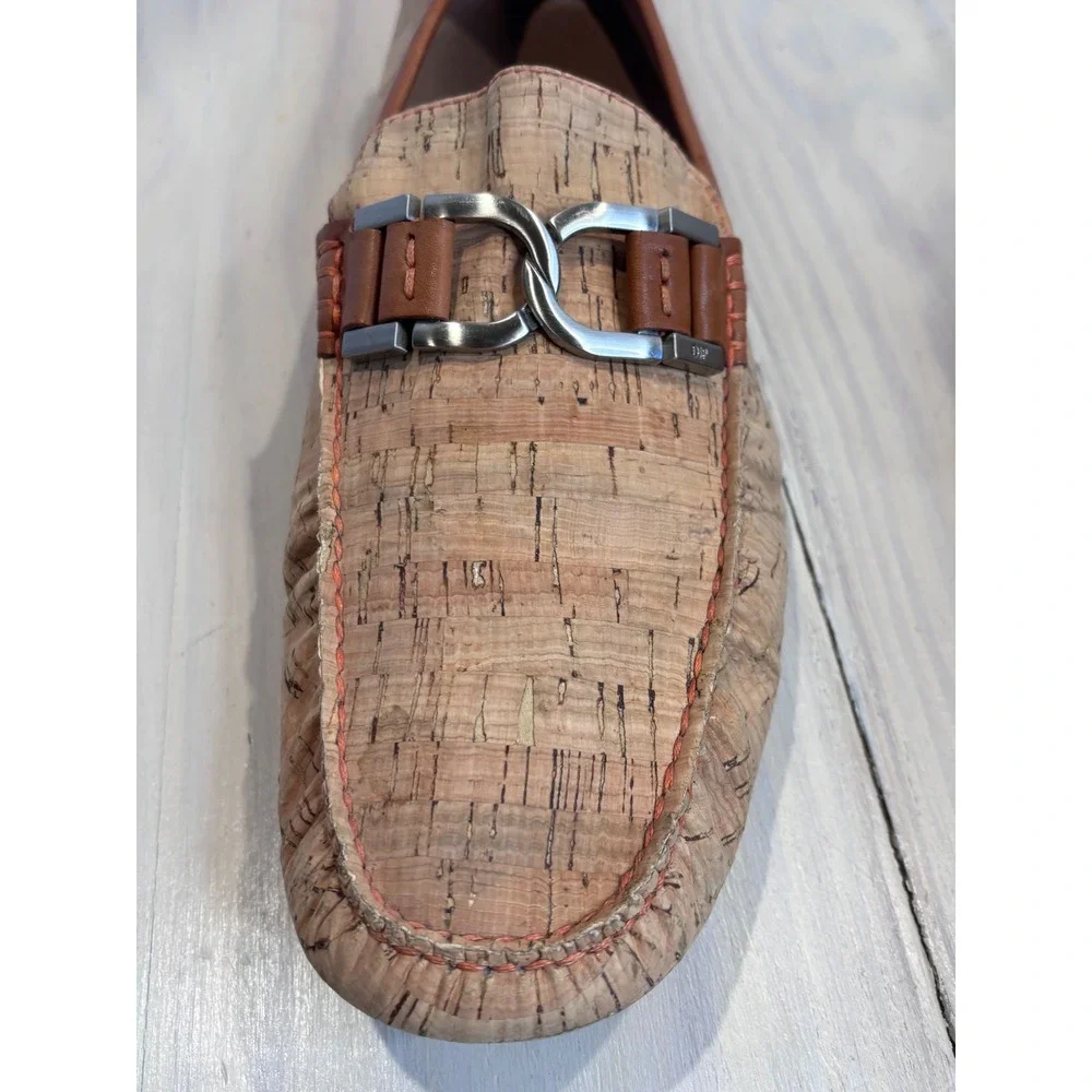 Donald J Pliner Derrik Mens 11.5M Natural Cork Driving Loafers Bit Moccasins